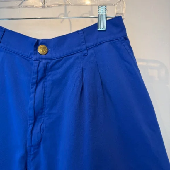 Big Bud Press Pleated Trousers in bright royal blue - size M petite - Picture 6 of 7